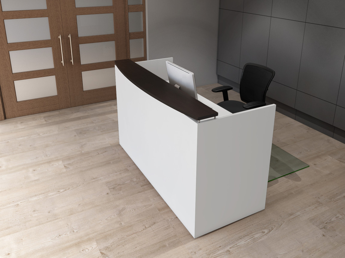 Classic Laminate Rectangular Modern Reception Desk with Transaction Counter and Optional Drawers (MOSSUITEPL40) Classic Laminate Rectangular Modern Reception Desk with Transaction Counter and Optional Drawers (MOSSUITEPL40)