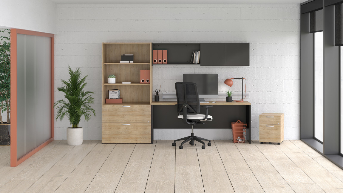 Rectangular Desk with Drawers and Storage (MOSQS31NFPLAN10)