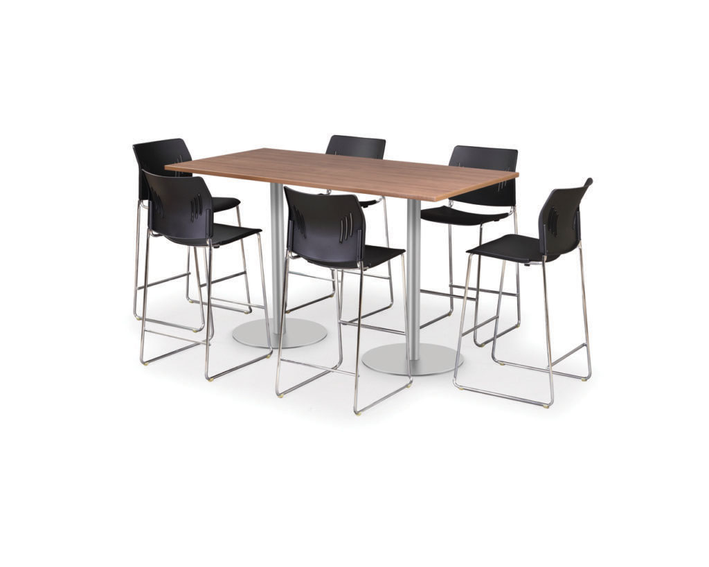 Rectangular Cafe Height Table with Brushed Aluminum Base - 72"W x 24"D x 42"H (MOSPLTABLE310) Rectangular Cafe Height Table with Brushed Aluminum Base - 72"W x 24"D x 42"H (MOSPLTABLE310)