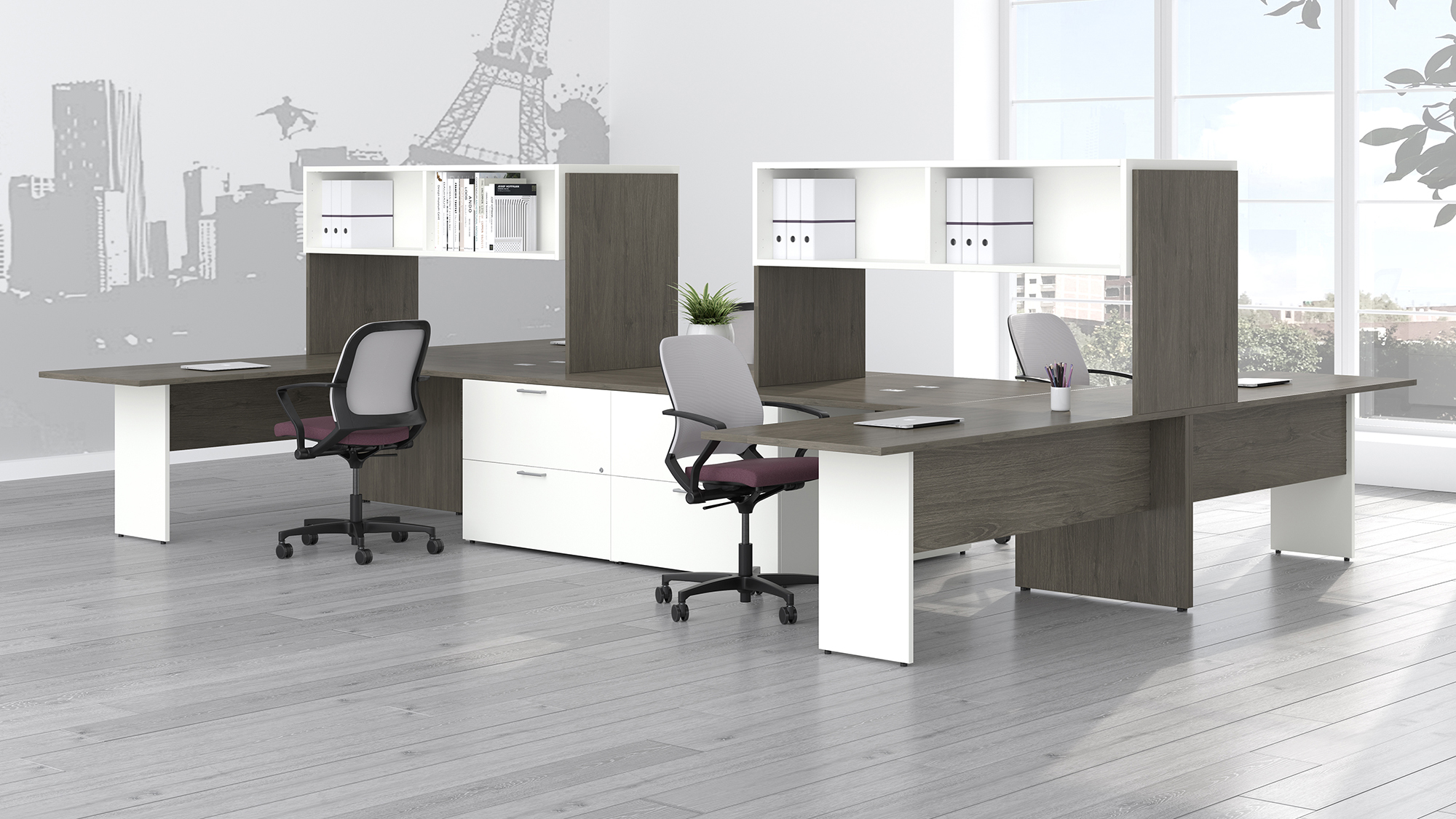 4 Person Workstation with Storage (MOSCAQSPLAN10) 4 Person Workstation with Storage (MOSCAQSPLAN10)