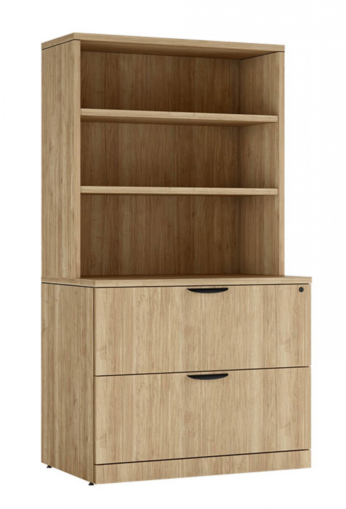 2-Drawer Lateral Filing Cabinet w/Stacking 1/2 Bookcase -36"W x 22"D 66"H (MOSPL112/MOSPL153)