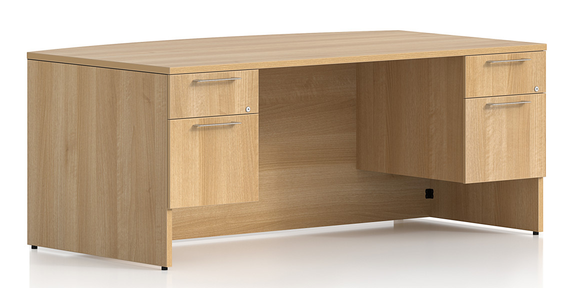 Bow Front Desk with Drawers (MOSQS41NFFA)